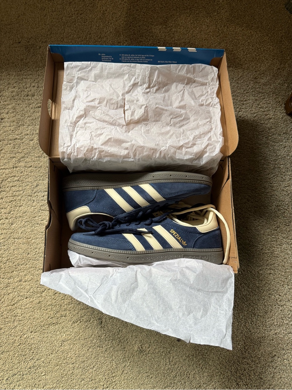 adidas Navy and Cream Handball Spezial Sneakers